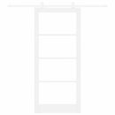 Skydedør ORKDAL 93 x 211 cm Massivt fyrretræ og glas Hvid