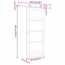 Skydedør ORKDAL Hvid 83 x 202 cm Massivt fyrretræ og glas