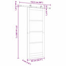 Skydedør ORKDAL Hvid 83 x 211 cm Massivt fyrretræ og glas