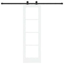 Skydedør ORKDAL Hvid 61 x 198,5 cm Massivt fyrretræ og glas