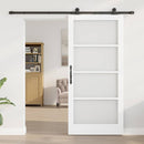 Skydedør ORKDAL Hvid 93 x 202 cm Massivt fyrretræ og glas