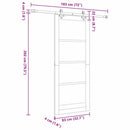 Skydedør ORKDAL 83 x 202 cm Massivt fyrretræ og glas
