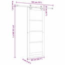 Skydedør ORKDAL 83 x 211 cm Massivt fyrretræ og glas