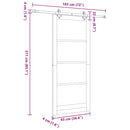 Skydedør ORKDAL 93 x 211 cm Massivt fyrretræ og glas