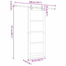 Skydedør ORKDAL 83 x 211 cm Massivt fyrretræ og glas
