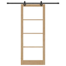 Skydedør ORKDAL 93 x 232 cm Massivt fyrretræ og glas