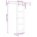 Skydedør 61 x 198,5 cm Massivt fyrretræ og glas Naturfarvet