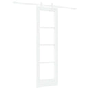 Skydedør 61 x 198,5 cm Massivt fyrretræ og glas Hvid
