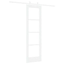 Skydedør 61 x 198,5 cm Massivt fyrretræ og glas Hvid