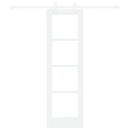 Skydedør 61 x 198,5 cm Massivt fyrretræ og glas Hvid