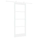 Skydedør 83 x 202 cm Massivt fyrretræ og glas Hvid