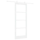 Skydedør 83 x 211 cm Massivt fyrretræ og glas Hvid