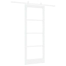 Skydedør 83 x 211 cm Massivt fyrretræ og glas Hvid