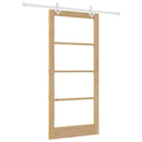 Skydedør 93 x 202 cm Massivt fyrretræ og glas Naturfarvet