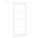 Skydedør 93 x 202 cm Massivt fyrretræ og glas Hvid