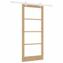 Skydedør 93 x 211 cm Massivt fyrretræ og glas Naturfarvet