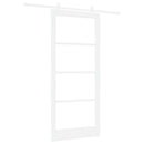 Skydedør 93 x 211 cm Massivt fyrretræ og glas Hvid