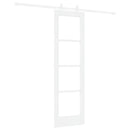Skydedør 61 x 198,5 cm Massivt fyrretræ og glas Hvid