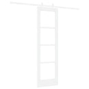 Skydedør 61 x 198,5 cm Massivt fyrretræ og glas Hvid