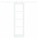 Skydedør 61 x 198,5 cm Massivt fyrretræ og glas Hvid