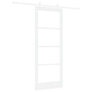 Skydedør 83 x 211 cm Massivt fyrretræ og glas Hvid