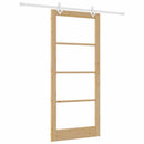 Skydedør 93 x 211 cm Massivt fyrretræ og glas Naturfarvet