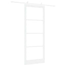 Skydedør 93 x 232 cm Massivt fyrretræ og glas Hvid