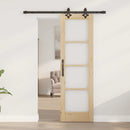 Skydedør Naturfarvet 61 x 198,5 cm Massivt fyrretræ og glas