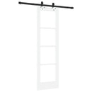 Skydedør Hvid 61 x 198,5 cm Massivt fyrretræ og glas
