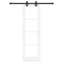 Skydedør Hvid 61 x 198,5 cm Massivt fyrretræ og glas