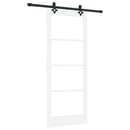 Skydedør Hvid 83 x 202 cm Massivt fyrretræ og glas