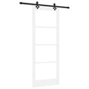 Skydedør Hvid 83 x 211 cm Massivt fyrretræ og glas