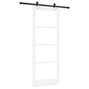 Skydedør Hvid 83 x 211 cm Massivt fyrretræ og glas
