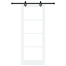 Skydedør Hvid 83 x 211 cm Massivt fyrretræ og glas