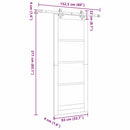 Skydedør Hvid 83 x 211 cm Massivt fyrretræ og glas