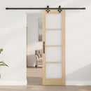 Skydedør Naturfarvet 61 x 198,5 cm Massivt fyrretræ og glas