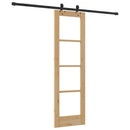 Skydedør Naturfarvet 61 x 198,5 cm Massivt fyrretræ og glas