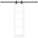 Skydedør Hvid 61 x 198,5 cm Massivt fyrretræ og glas