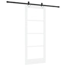 Skydedør Hvid 83 x 202 cm Massivt fyrretræ og glas