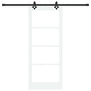 Skydedør Hvid 83 x 202 cm Massivt fyrretræ og glas