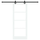 Skydedør Hvid 83 x 211 cm Massivt fyrretræ og glas