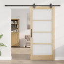 Skydedør Naturfarvet 93 x 202 cm Massivt fyrretræ og glas