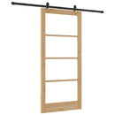 Skydedør Naturfarvet 93 x 202 cm Massivt fyrretræ og glas