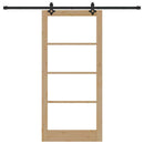 Skydedør Naturfarvet 93 x 202 cm Massivt fyrretræ og glas