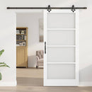 Skydedør Hvid 93 x 202 cm Massivt fyrretræ og glas