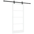 Skydedør Hvid 93 x 202 cm Massivt fyrretræ og glas