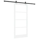 Skydedør Hvid 93 x 202 cm Massivt fyrretræ og glas