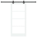 Skydedør Hvid 93 x 202 cm Massivt fyrretræ og glas