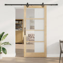Skydedør Naturfarvet 93 x 211 cm Massivt fyrretræ og glas