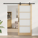 Skydedør Naturfarvet 93 x 211 cm Massivt fyrretræ og glas
